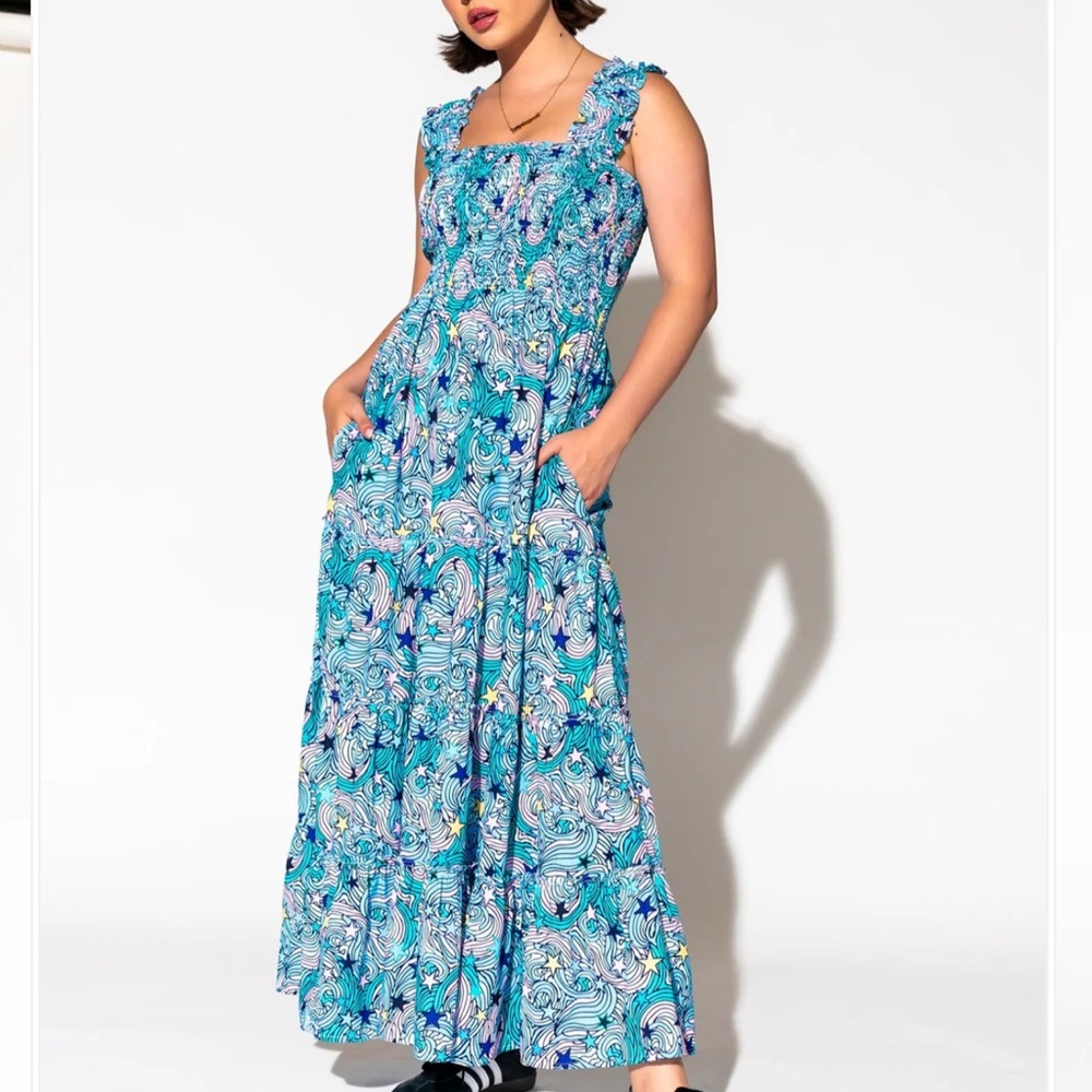 Dressed in LALA Blue & Turquoise Maxi Dress